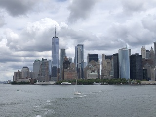 La pointe sud de Manhattan. À gauche, on devine, notamment, l'Hudson river